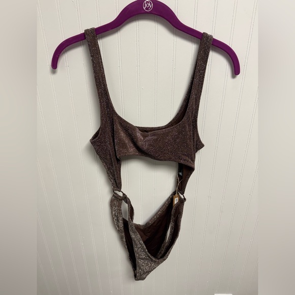 SKIMS Other - SKIMS Glitter Swim Monokini Cocoa Large